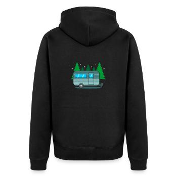 Camper - Unisex Premium Bio Zip Hoodie - Schwarz - Hinten - Nico (187cm)