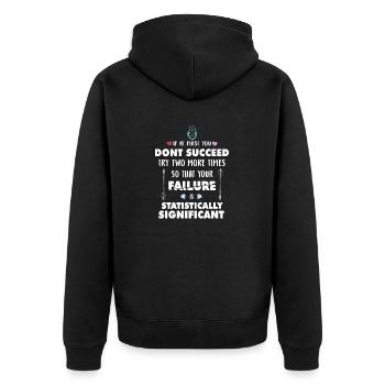 Try So Your Failure Is Statistically Significant S - Veste à capuche bio Premium Unisexe - noir - Dos - Nico (187cm)