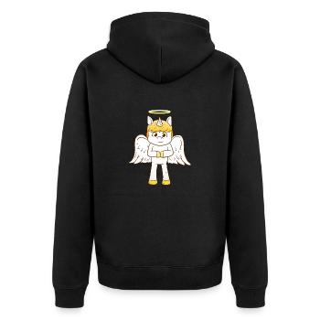 Unicorn Angel - Unisex Premium Bio Zip Hoodie - Schwarz - Hinten - Nico (187cm)