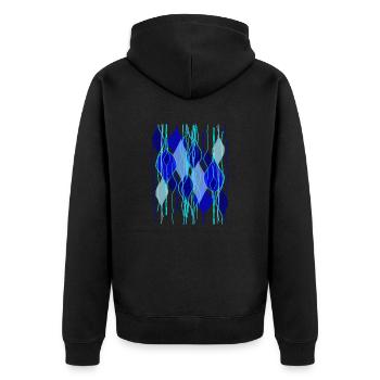 Conception de souris Fleda: formes abstraites de gouttes - Veste à capuche bio Premium Unisexe - noir - Dos - Nico (187cm)