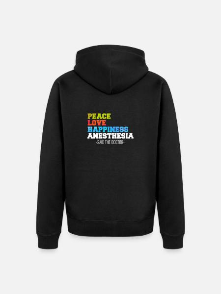 Paz Amor Felicidad Anestesia - Premium økologisk unisex-hættejakke - sort