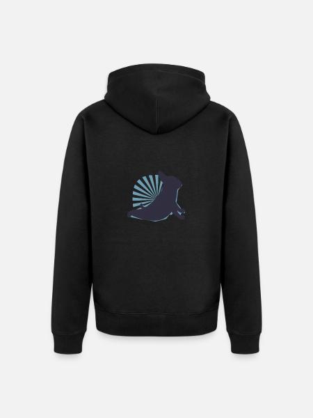 Koirat jooga hauska jooga suunnittelu koiran kanssa - Premium unisex luomu-huppari vetoketjulla - musta