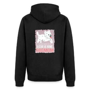 Morkie Dogmom - Unisex Premium Organic Zip Hoodie - black - Back - Nico (187cm)