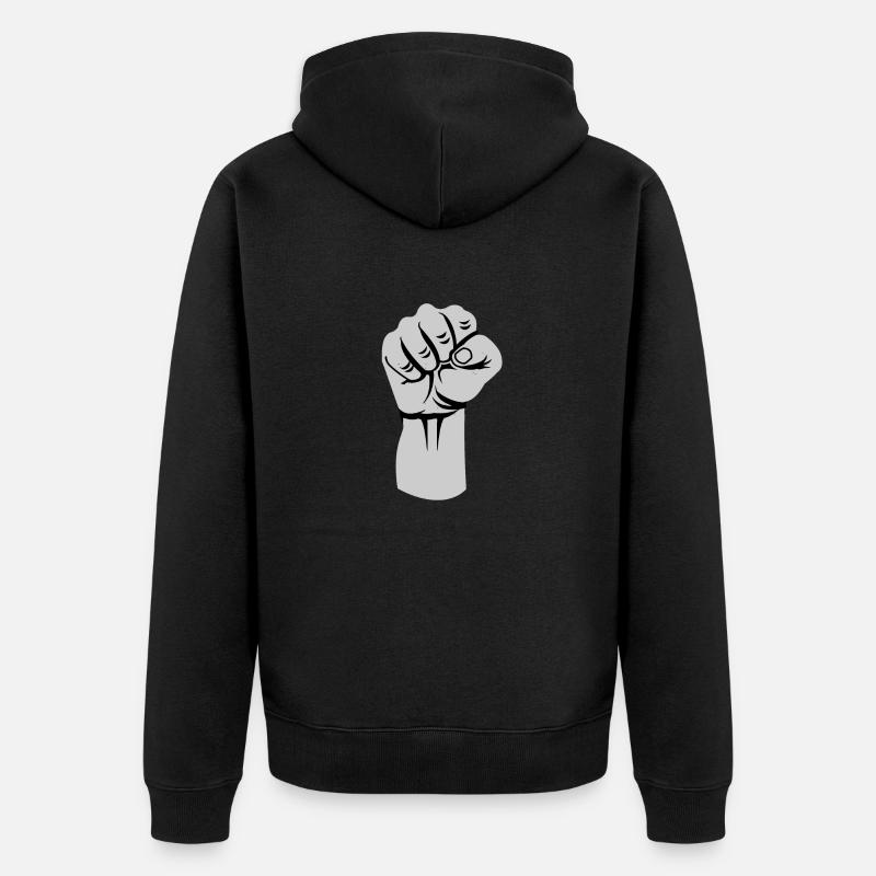 Faust Hand - Unisex Premium Bio Zip Hoodie - Schwarz