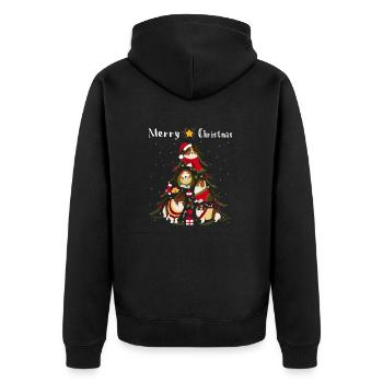 Shetland Sheepdog Sheltie Christmas Tree Dog Wei - Unisex Premium Organic Zip Hoodie - black - Back - Nico (187cm)