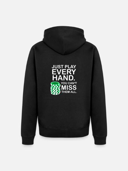 poker - Unisex Premium Organic Zip Hoodie - black