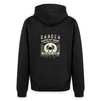 Cancer - détesté par beaucoup, recherché par beaucoup - Veste à capuche bio Premium Unisexe - noir - Dos - Nico (187cm)