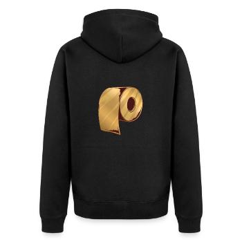 Die goldene Toilettenpapier Rolle Corona vergoldet - Unisex Premium Bio Zip Hoodie - Schwarz - Hinten - Nico (187cm)