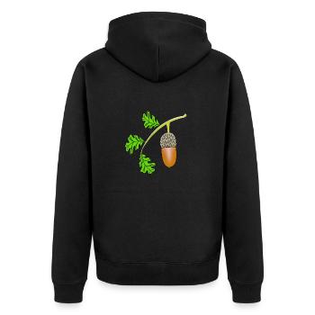 Chêne feuille de gland - Veste à capuche bio Premium Unisexe - noir - Dos - Nico (187cm)