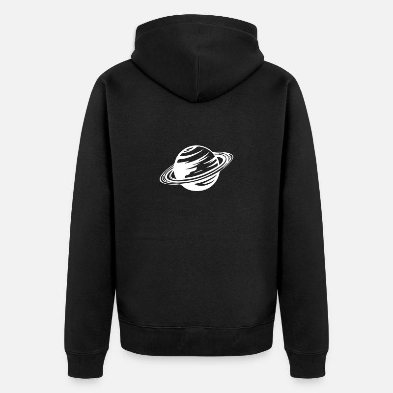 Planète Saturne - Veste à capuche bio Premium Unisexe - noir