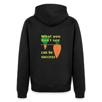 Rueben What you don t see can be success - Unisex Premium Organic Zip Hoodie - black - Back - Nico (187cm)
