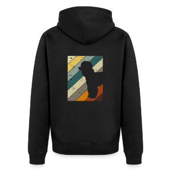 Retro poodle dogs - Unisex Premium Organic Zip Hoodie - black - Back - Nico (187cm)