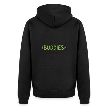 Beste Freunde für immer - Unisex Premium Bio Zip Hoodie - Schwarz - Hinten - Nico (187cm)