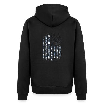 Camo USA Flag Style militaire américain 4 juillet Camou - Veste à capuche bio Premium Unisexe - noir - Dos - Nico (187cm)