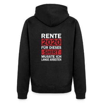 Lustige Geschenke zum Ruhestand Renteneintritt 202 - Unisex Premium Bio Zip Hoodie - Schwarz - Hinten - Nico (187cm)