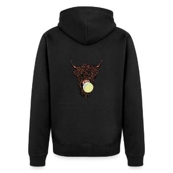 Vache fraîche avec du chewing-gum - Veste à capuche bio Premium Unisexe - noir - Dos - Nico (187cm)