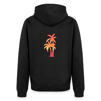 Conception de plage en détresse de palmier - Veste à capuche bio Premium Unisexe - noir - Dos - Nico (187cm)