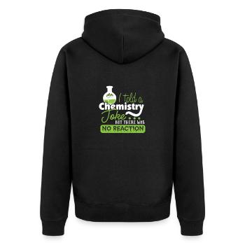 Chemie Witz Chemielehrer Chemiker - Unisex Premium Bio Zip Hoodie - Schwarz - Hinten - Nico (187cm)