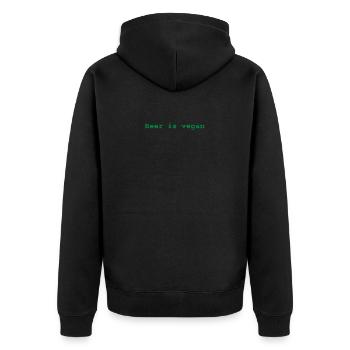 Beer is vegan - Unisex Premium Organic Zip Hoodie - black - Back - Nico (187cm)
