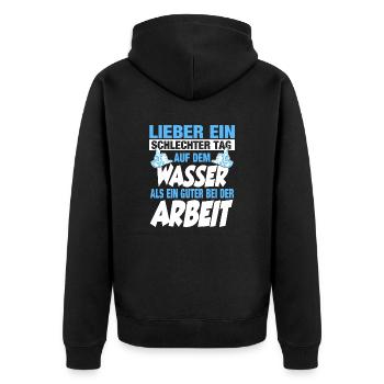 Windsurfer Kiter Stand up paddling, Surfer, Segler - Unisex Premium Bio Zip Hoodie - Schwarz - Hinten - Nico (187cm)
