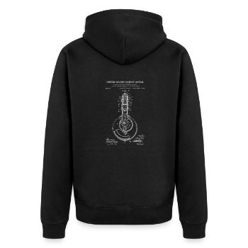 Tête de moteur de moto 1985 chemise imprimée de brevet, Da - Veste à capuche bio Premium Unisexe - noir - Dos - Nico (187cm)