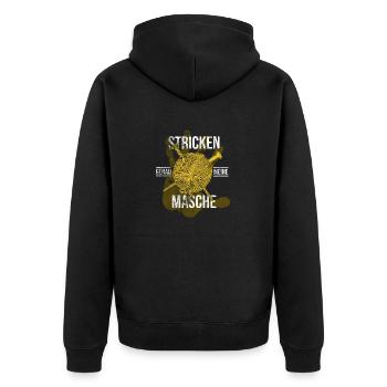 Lustige Stricken Wolle Illustration - Unisex Premium Bio Zip Hoodie - Schwarz - Hinten - Nico (187cm)