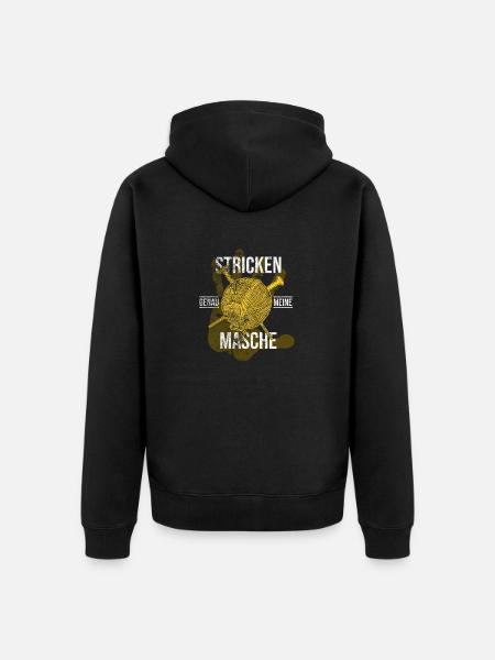 Lustige Stricken Wolle Illustration - Unisex Premium Bio Zip Hoodie - Schwarz