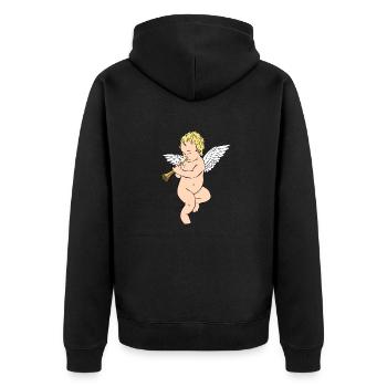 Musical Angel - Unisex Premium Organic Zip Hoodie - black - Back - Nico (187cm)