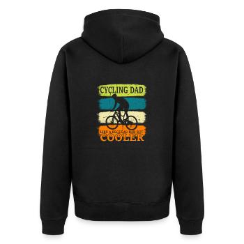Cycling Dad Bike Rider & Cyclist Father Gift - Unisex Premium Organic Zip Hoodie - black - Back - Nico (187cm)