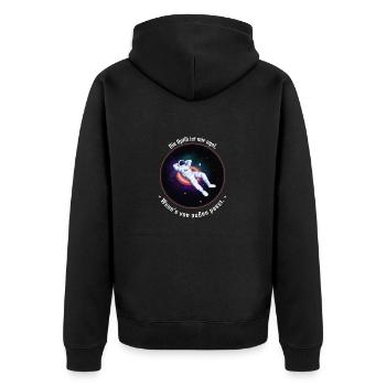 die optik - Unisex Premium Bio Zip Hoodie - Schwarz - Hinten - Nico (187cm)