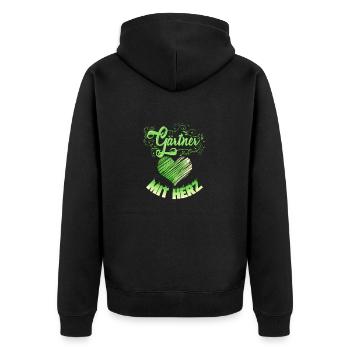 Gärtner Garten Gartenarbeit Landschaftsgärtner - Unisex Premium Bio Zip Hoodie - Schwarz - Hinten - Nico (187cm)