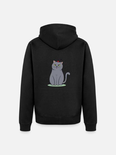 Britisch Kurzhaar Katze - Unisex Premium Bio Zip Hoodie - Schwarz