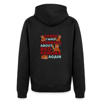Red Panda Lover - Unisex Premium Bio Zip Hoodie - Schwarz - Hinten - Nico (187cm)