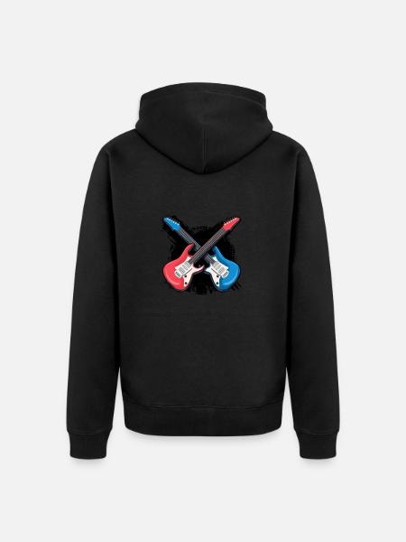 Musik Lieder Gitarre - Unisex Premium Bio Zip Hoodie - Schwarz