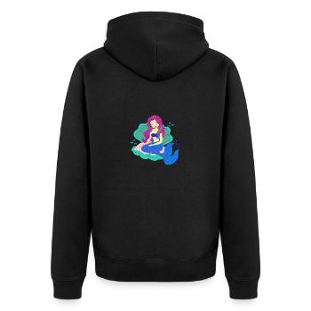Mermaid Princess Kids Women Girl Mermaid - Unisex Premium Organic Zip Hoodie - black - Back - Nico (187cm)