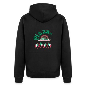 Pizza italie nourriture boulangerie pizzeria - Veste à capuche bio Premium Unisexe - noir - Dos - Nico (187cm)