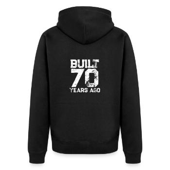 70th birthday - Unisex Premium Organic Zip Hoodie - black - Back - Nico (187cm)