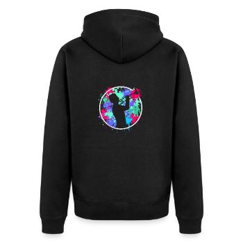 Trompeter Trompete Trompetenspieler - Unisex Premium Bio Zip Hoodie - Schwarz - Hinten - Nico (187cm)