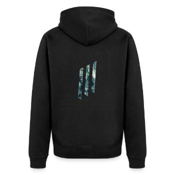 Geometrische Formen Tropisch - Unisex Premium Bio Zip Hoodie - Schwarz - Hinten - Nico (187cm)