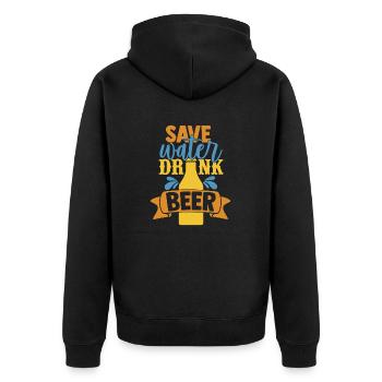 Save Water Drink Beer - Unisex Premium Organic Zip Hoodie - black - Back - Nico (187cm)
