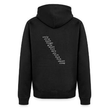 Unix Linux Programmer Sys Admin Sexy Shell Script - Unisex Premium Bio Zip Hoodie - Schwarz - Hinten - Nico (187cm)