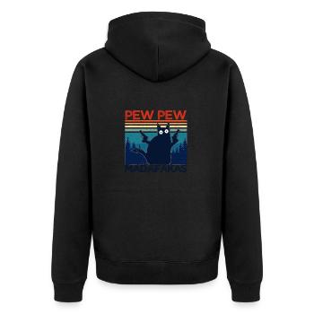 pew pew chat drôle idée cadeau chat drôle - Veste à capuche bio Premium Unisexe - noir - Dos - Nico (187cm)