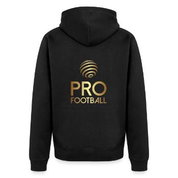 Football PRO, Gold Design 1 - Veste à capuche bio Premium Unisexe - noir - Dos - Nico (187cm)