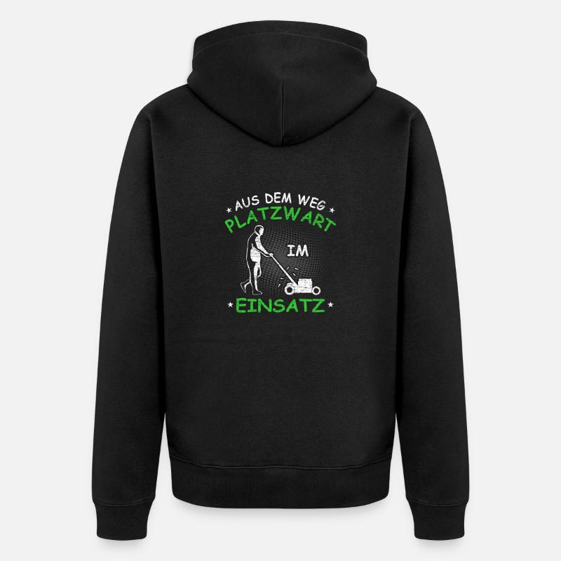 Platzwart Geschenkidee - Unisex Premium Bio Zip Hoodie - Schwarz