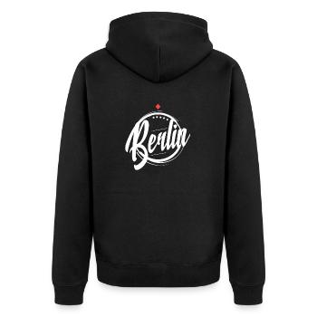 Conception de fan de football de Berlin pour les Berlinois - Veste à capuche bio Premium Unisexe - noir - Dos - Nico (187cm)