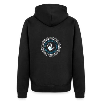 T21 - L'amour ne compte pas les chromosomes - Veste à capuche bio Premium Unisexe - noir - Dos - Nico (187cm)