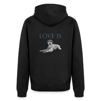 Love Is German Wirehaired Pointer Dog Saint Valentin - Veste à capuche bio Premium Unisexe - noir - Dos - Nico (187cm)