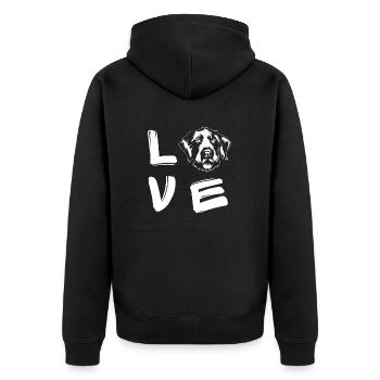 Love German Wirehaired Pointer dog Saint Valentin - Veste à capuche bio Premium Unisexe - noir - Dos - Nico (187cm)
