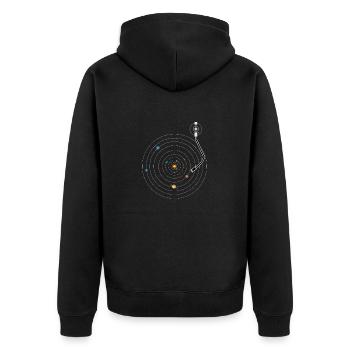 Melodic Universe - Unisex Premium Organic Zip Hoodie - black - Back - Nico (187cm)
