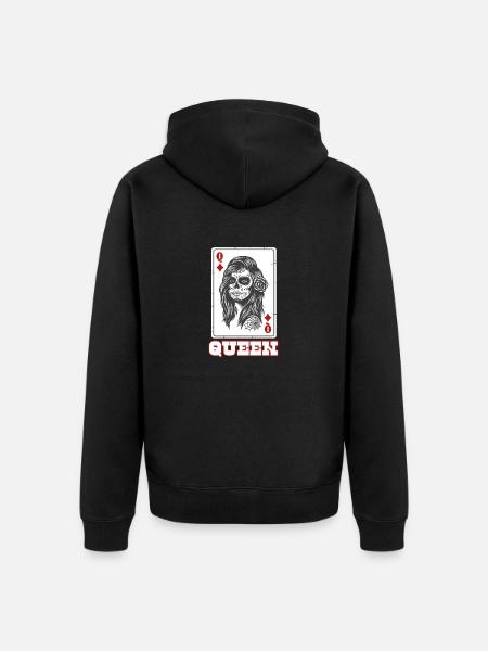 Queen Card Caro - Unisex Premium Organic Zip Hoodie - black